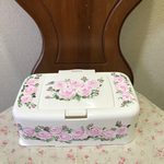 巻き薔薇のウェットティッシュケース♡トールペイント♡薔薇雑貨