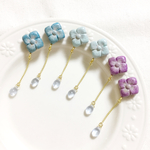 紫陽花と雨粒のピアス
