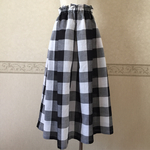 《ゆりりん様ご注文分》コットンリネンブロックチェック タックスカートとルーミーワンピース