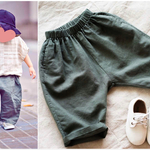千歳緑/カーキ♪ キッズ服/子ども服 【麻】ふわふわパンツ/サルエルパンツ/ズボン♡男女兼用♡ 90/100/110/120/130cm