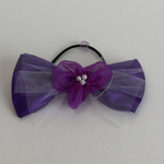 パープルのリボンヘアゴム