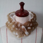 バンビ×ボアのモコモコフード付きネックウォーマーB