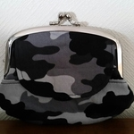 グレー迷彩柄 ミニ親子がまぐち財布