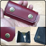 かわいいネコ足ボタン☆こだわり国産本革キーケース☆ 送料無料!足跡ボタン