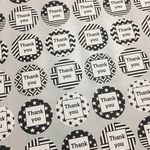 丸型シール Black&White