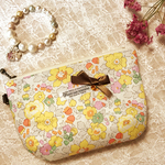 <コラボセット>ポーチ&ブレスレット(イエロー系)/puchi fuwa×irodori -forest-
