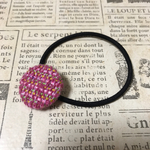 手織りのくるみボタンヘアゴム