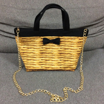 2wayで使えるかご柄生地のトートバック