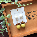 ヴィンテージイエロー大ぶりピアス/イヤリング