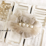 ラビットファーのふんわりバレッタ*