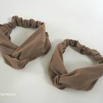 ヘアターバン(結び) ベビー・キッズ☆ スエード調ニット キャメル