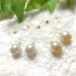*コットンパール ピアス 結婚式*