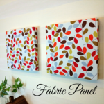 葉っぱ模様のファブリックパネル 2枚セット 20cm×20cm