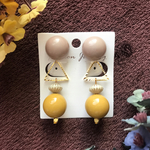 イエローヴィンテージ大ぶりイヤリング