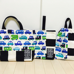 北欧★車柄の入園goods 3点セット レッスンバッグ シューズ袋 体操服入れ