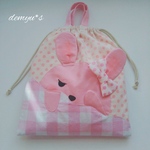 chico2chobi様専用 ピンクうさぎさんのお着替え袋 体操服袋
