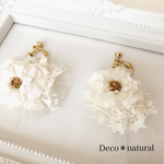 お花とチュールイヤリング*ピアス