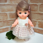 ワンピース/メルちゃん用【ホワイト×ピンク】