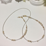 上品♡ローズクォーツ×パール☆【グラスコード/眼鏡チェーン】
