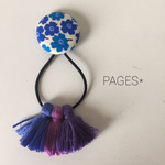 No.36 花柄おめかしタッセルヘアゴム