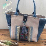 チロリアンテープ×ファーのトートバッグ(L)