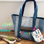 オールデニム×タッセルのトートバッグ(L)