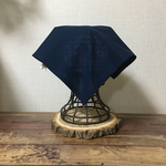 入学・進学準備 三角巾 バンダナ(小学生〜大人女性向き)カフェ風   ネイビー