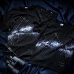 手描き わたしの星座図鑑Tシャツ black