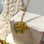 ミモザにラインストーンを添えて★ネックレス