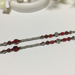 華奢なダークシルバー×赤☆rose☆【グラスコード/眼鏡チェーン】