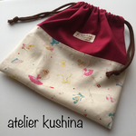 巾着袋☆コップ袋🎀バレリーナ🎶ラズベリーレッド