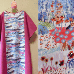 ◆夏物セール¥4,000引き!!◆◆北欧風お花畑 切り替えワンピース カシス