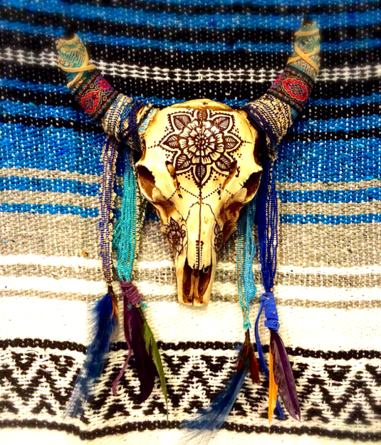 henna art bull skull wall mounth ハンドメイドマーケット minne