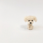 トイプードル ホワイト ブローチ