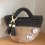 【sale】麻ひも×ズパゲッティ かごバッグ 😽三毛猫