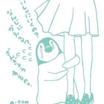 上下半分ずつデザインなペンギンヒナてぬぐい