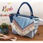 チロリアンテープ×フリンジのトートバッグ(ファスナーMsize)