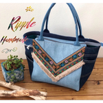 チロリアンテープ×フリンジのトートバッグ(ファスナーMsize)