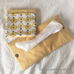 ポケット付♡admi print使用 ボックスティッシュケース 黄色の花