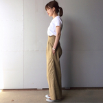 ハイウエスト ベージュパンツ ワイドパンツ