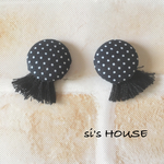 ドットくるみボタン フリンジピアス&イヤリング