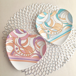 送料込み♡華やかマーブルハートのペアプレート♡