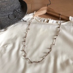 極細レース糸♡ビーズ付 手編みのネックレス ベージュ