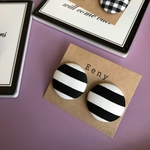 ✴︎ギンガムチェック&ボーダーのモノトーンピアス&イヤリング✴︎