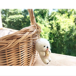 メロンパンパンが大好きなビションフリーゼさんのバッグチャーム