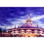 ○ 油絵・フレーム付き ○ -Merry-go-round- Bright blue night -