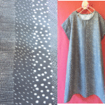 ◆夏物セール¥2,000引き!!◆手描き風 ドット雫 半袖ワンピース グレー