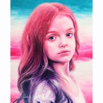 ○ 油絵・フレーム付き ○ -Illusion and girl-01-