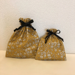 リバティ カペル マスタード色の巾着 セット