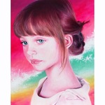 ○ 油絵・フレーム付き ○ -Illusion and girl-04-